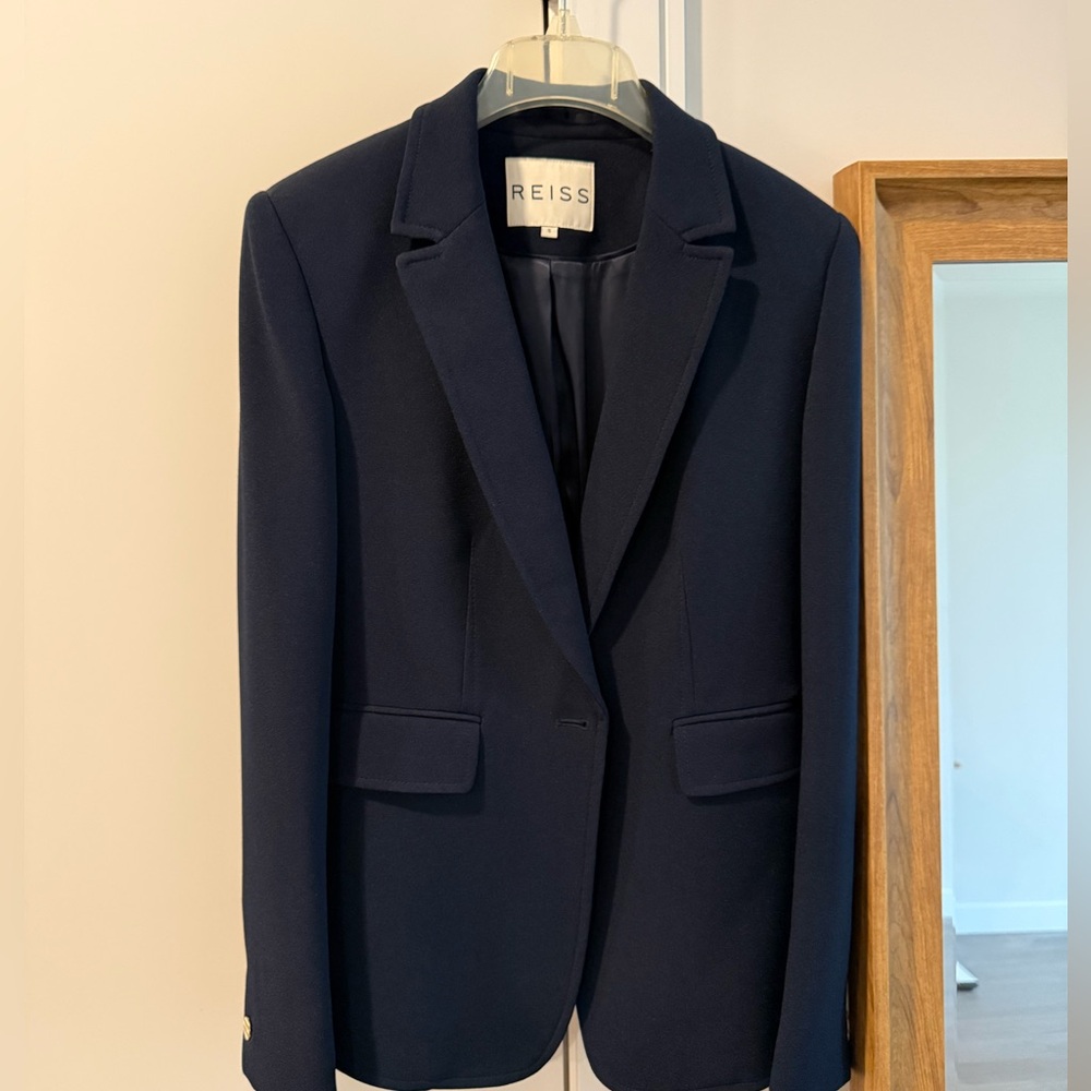 Reiss Navy Single Button Blazer